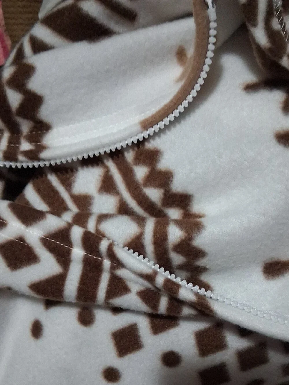 Cozy Brown & White Snowflake Throw Blanket With Zipper Sides